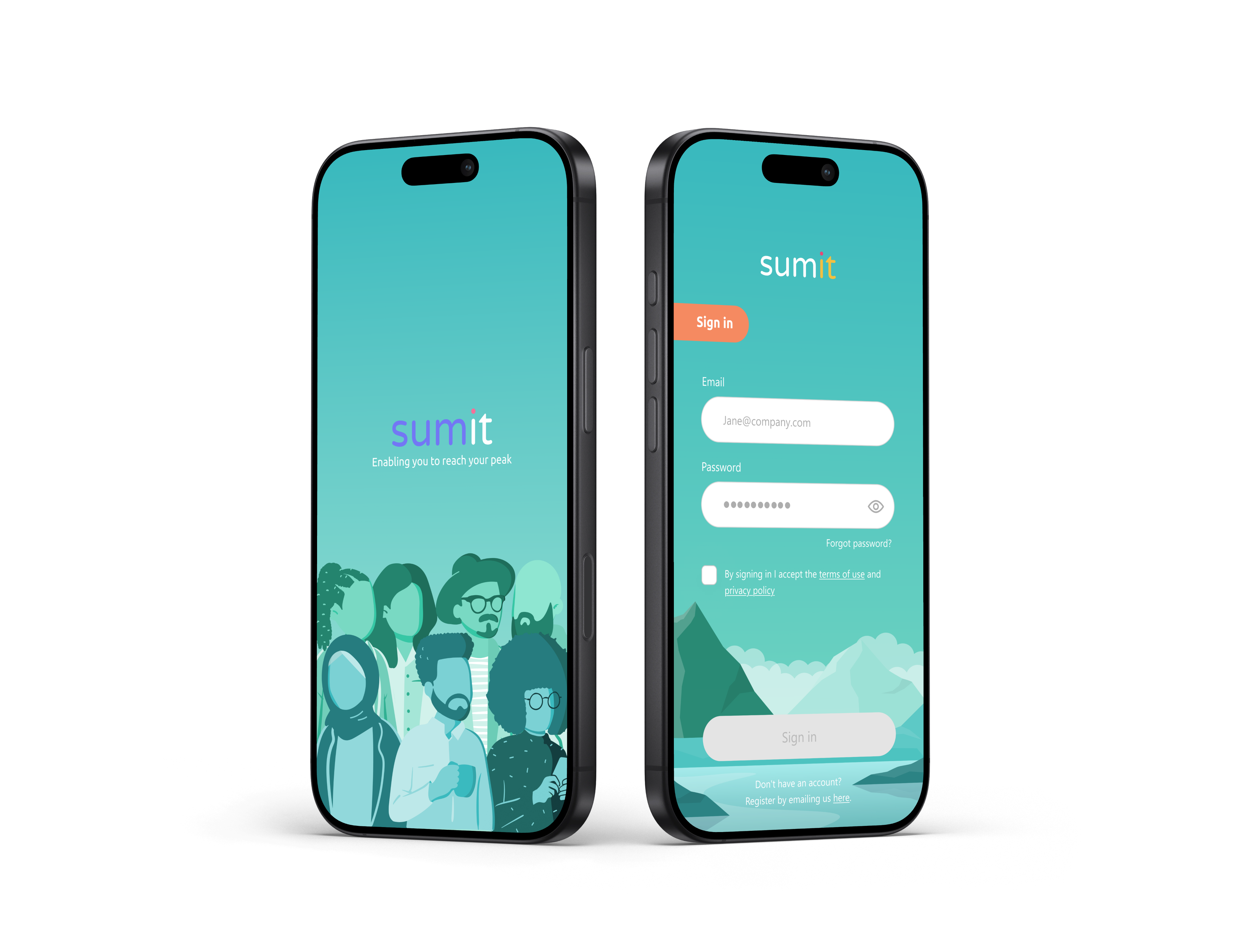 Sumit workplace wellbeing mobile application screens